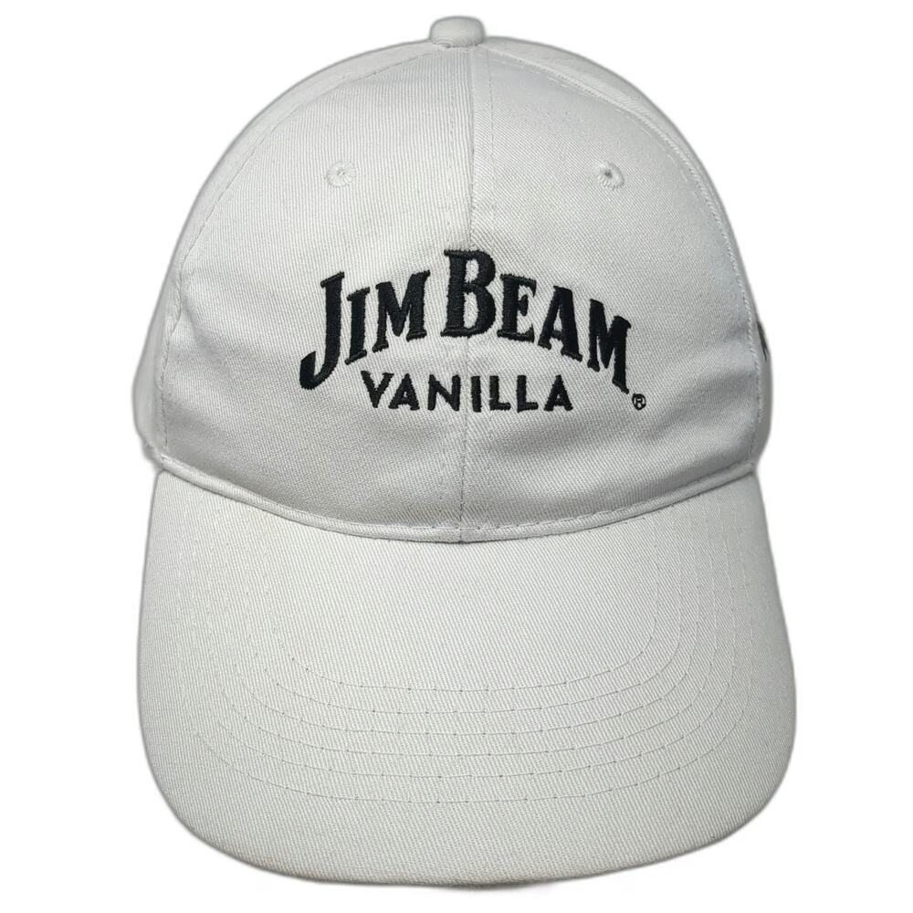 Jim Beam Vanilla Baseball Cap White One Size Slideback Side Patch Cotton Hat